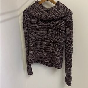 LOFT Marled Cowl Neck Sweater in Plum